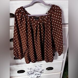 Sarah Michelle polyester top with polka dots